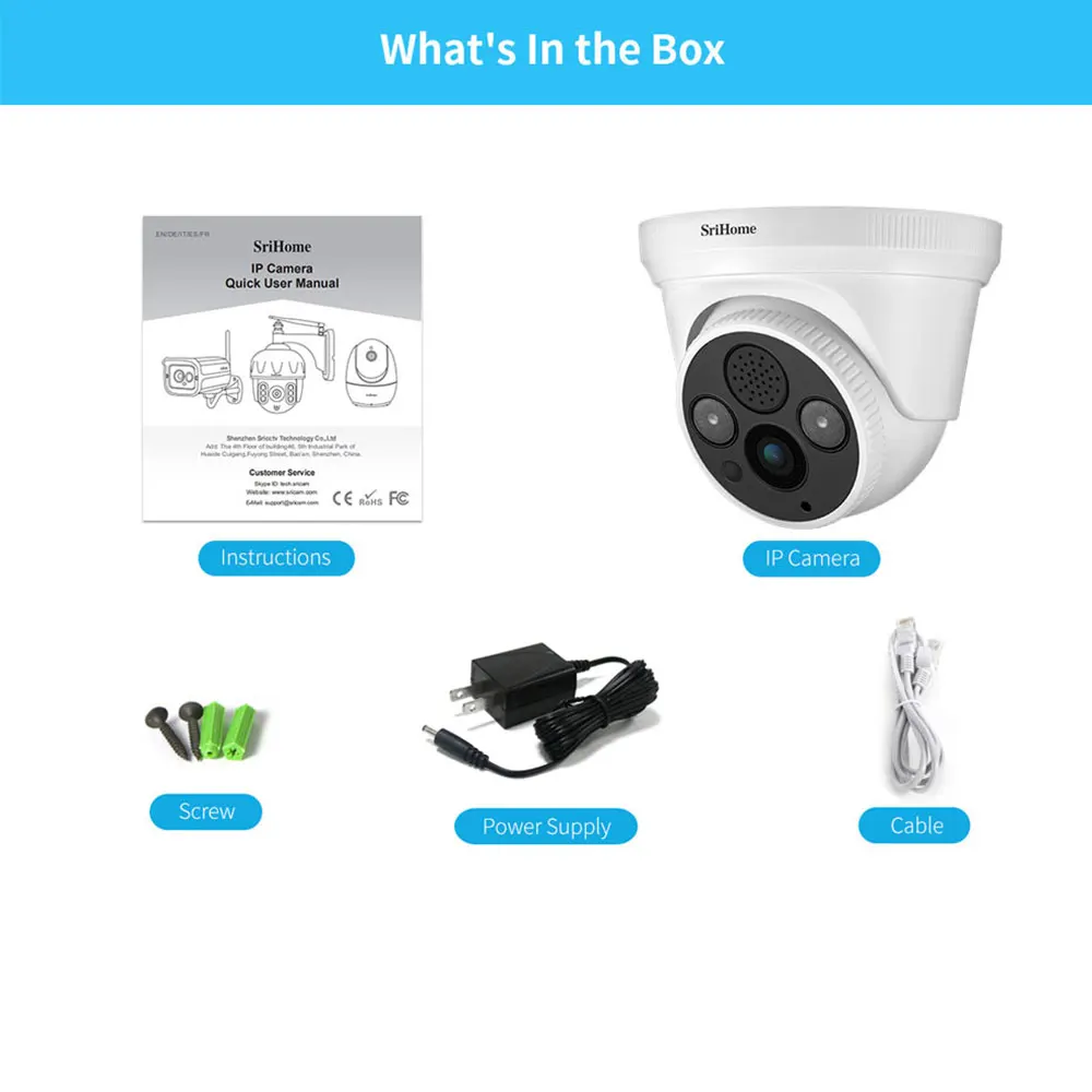 Sricam SH030 3.0MP купольная IP камера H.265 охранная CCTV Wifi мобильный Удаленный просмотр