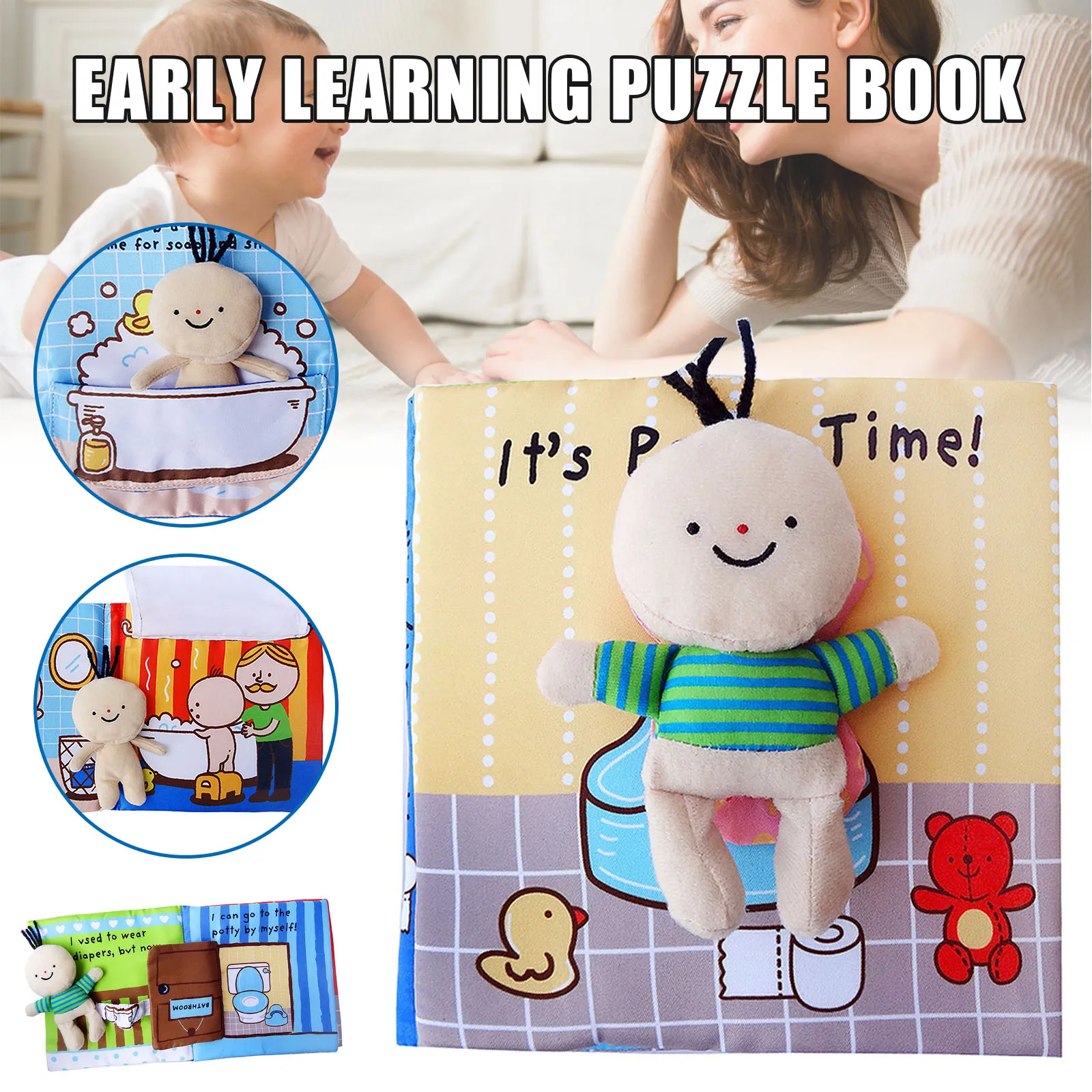 

Soft 3D Baby Cloth Book Infant Early cognitive Development Quiet Books Baby Educational Unfolding Activity Book LBV