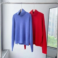 high quality runway design sweater women 2022 spring knitted solid femme cashmere pullover sweater