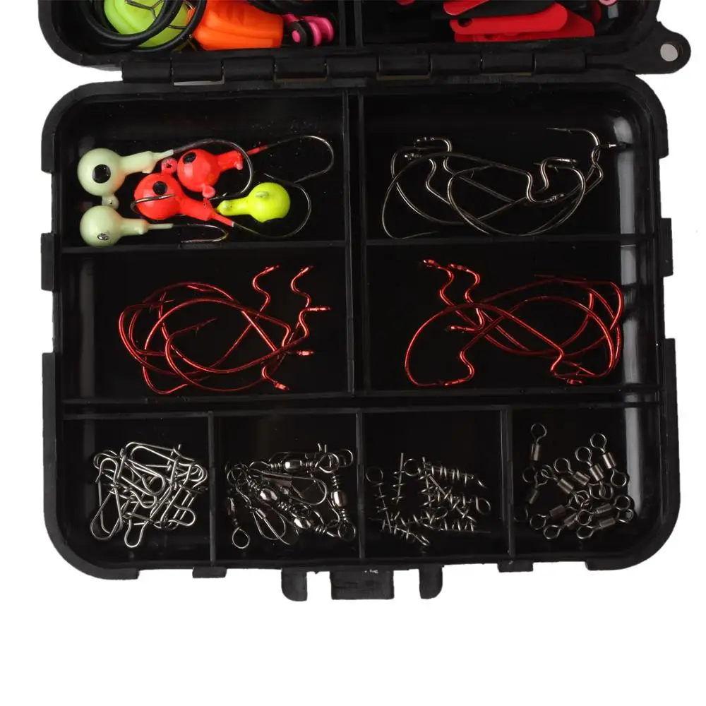 128 шт./лот 20 типов наборы рыболовных приманок для скалы пулевидные грузила крючки