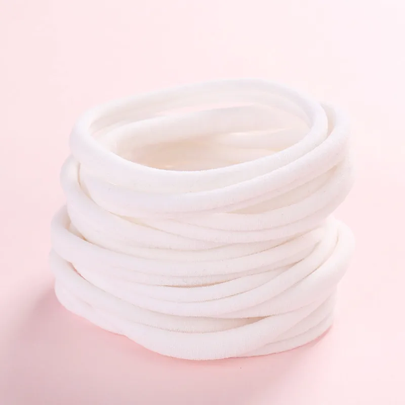 Color 21 White Телесного цвета, нейлоновые детские повязки на голову, нейлоновые эластичные, один размер, подходят для всех, супер мягкие, тонкие, тянущиеся, объемные, сделай сам, для рукоделия, для детского душа, 10 шт. HB388D - Цвет: Color 21 White