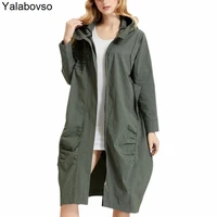 new plus size womens hooded windbreaker medium length cardigan jacket female for 60 100kgs lady loose long coat safari styles