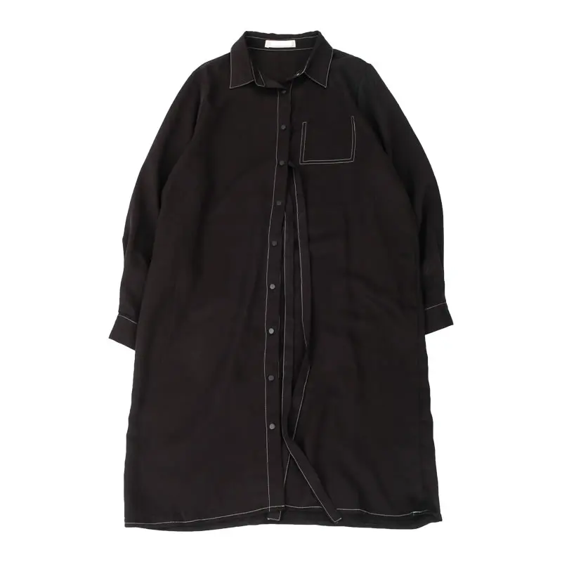 

XITAO Vintage Patchwork Striped Casual Dress Women Trendy Fashion New Style Turn Down Collar Long Sleeve Elegant Pocket ZY4305