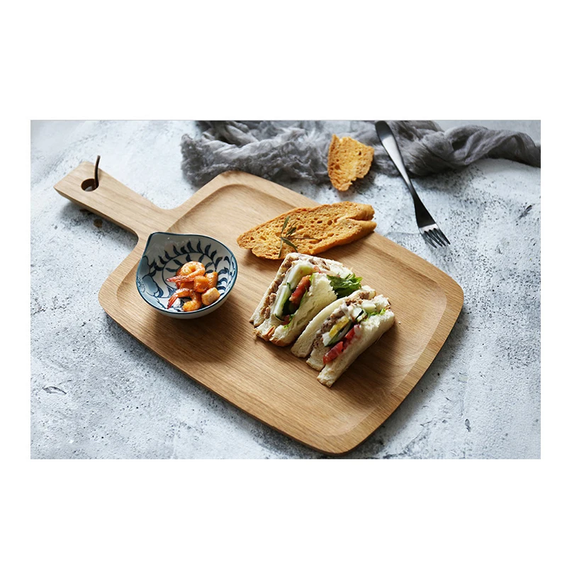 Деревянный поднос кухонная дубовая хлебная доска для фруктов пиццы Детская