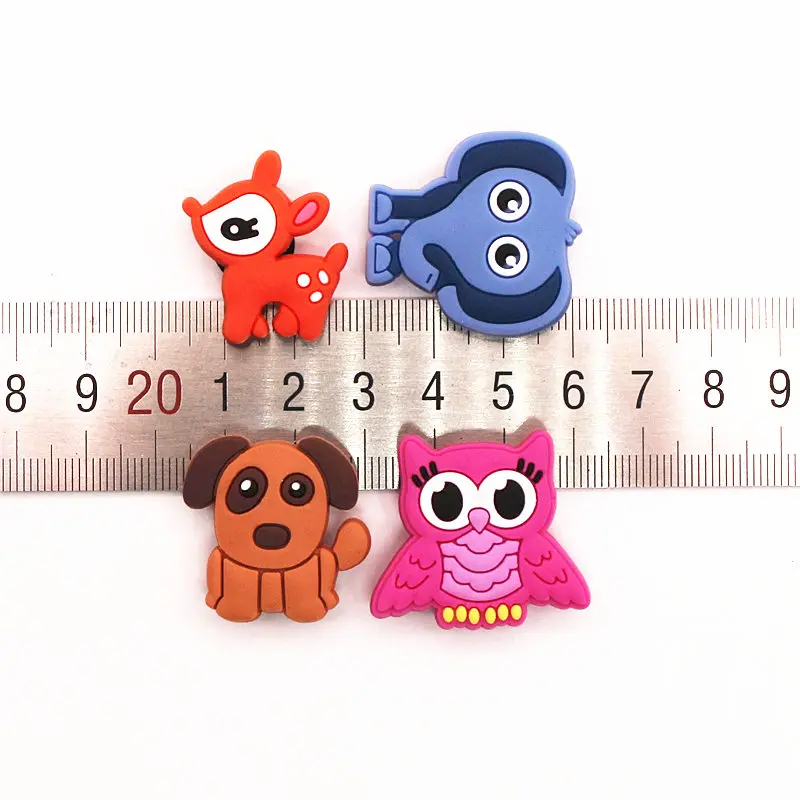 Single Sale 1 Pcs Cute Animals Shoe Charms Accessories Garden Shoe Decoration for croc jibz Kid's Party X-mas Gift Free Shipping