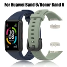 Ремешок спортивный мягкий силиконовый для Huawei Honor Band 6, сменный Браслет для смарт-часов Honor Band 6