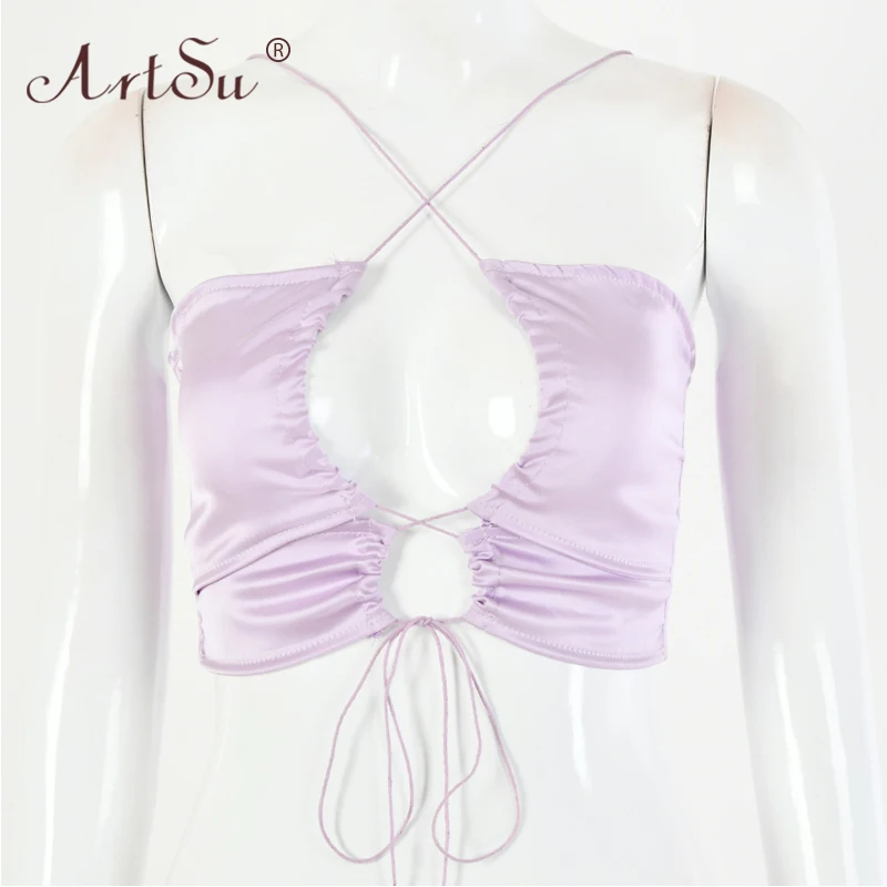 Кроп Топ женский на шнуровке с открытой спиной и лямкой шее|Майки| |