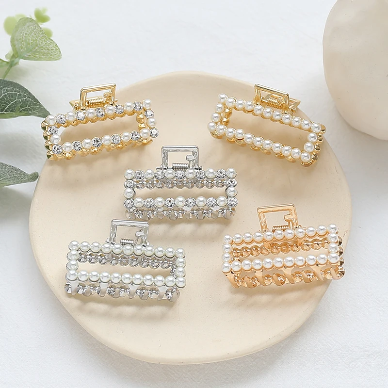 Женские свадебные аксессуары для волос с геометрическим искусственным жемчугом