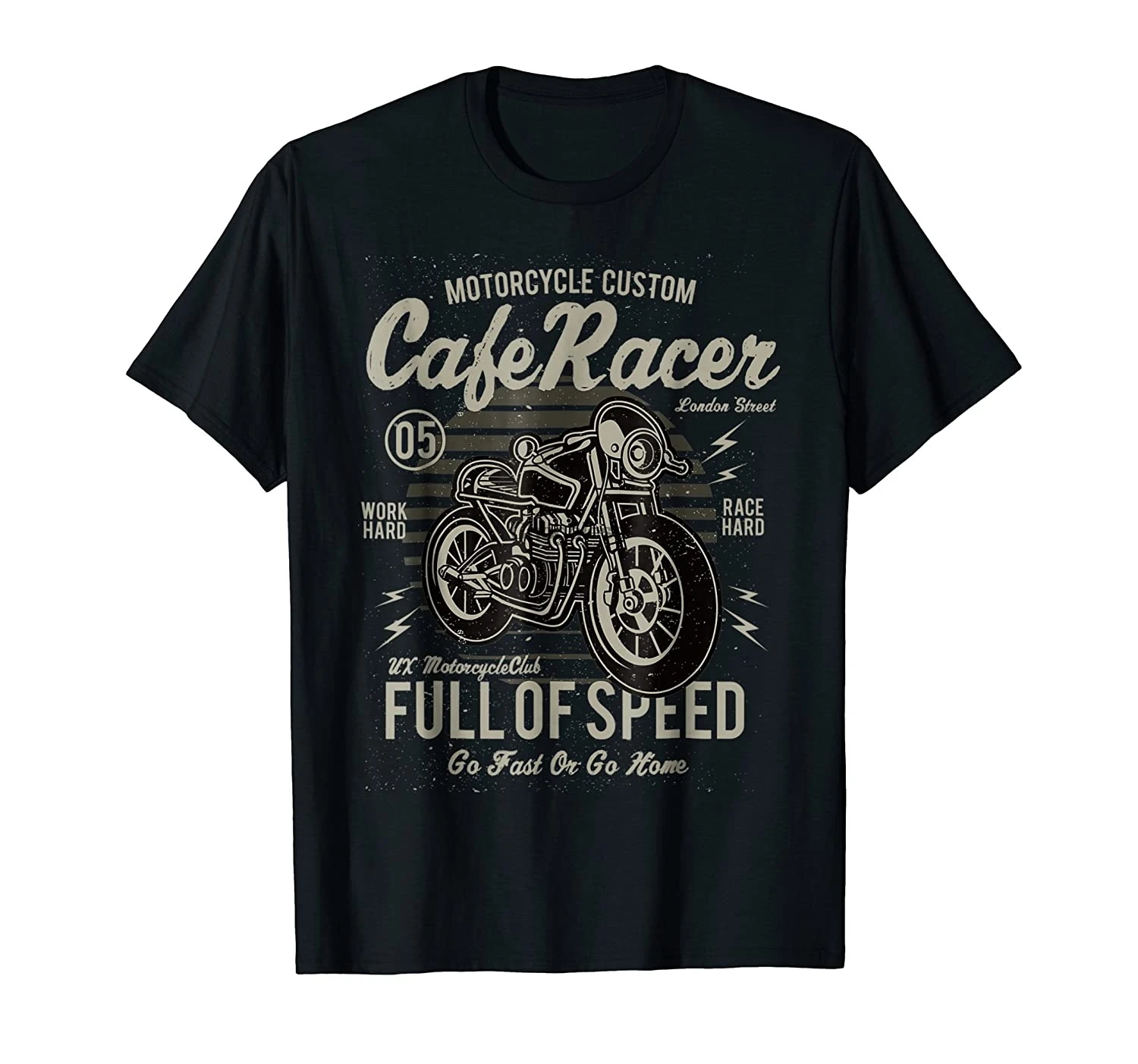 

Full of Speed. Vintage Motorcycle Biker T Shirt Cafe Racer