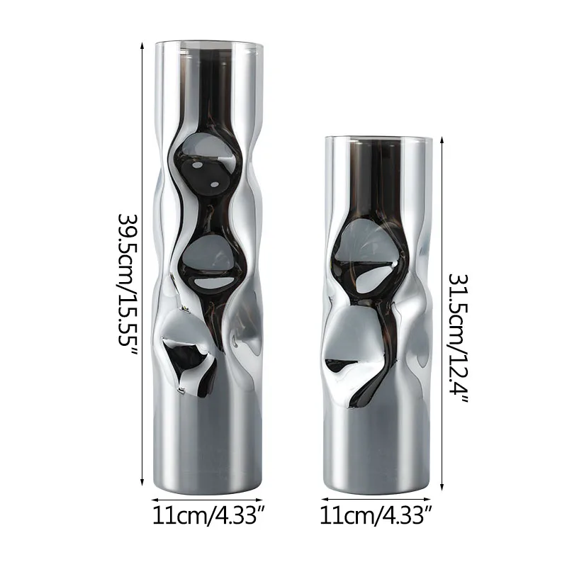 

Nordic Galvanized Extruding Glass Vase Hydroponic Device Flower Vase Desktop Crafts European Home Decoration Wedding Gifts