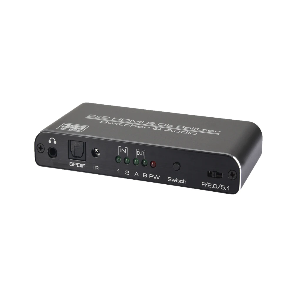 HDMI сплиттер 4K переключатель аудиобокс 2x2 адаптер с ИК дистанционным