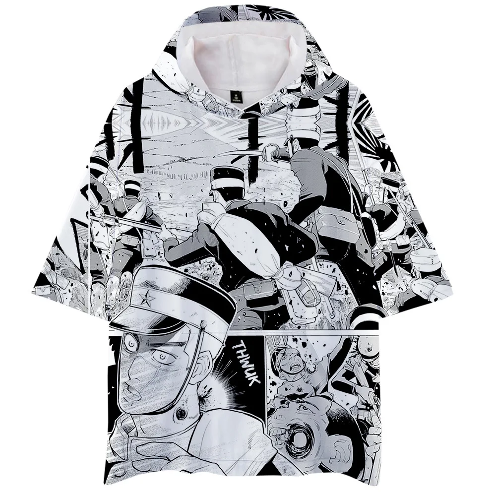 Толстовка с капюшоном и коротким рукавом 3D-принтом | Мужская одежда