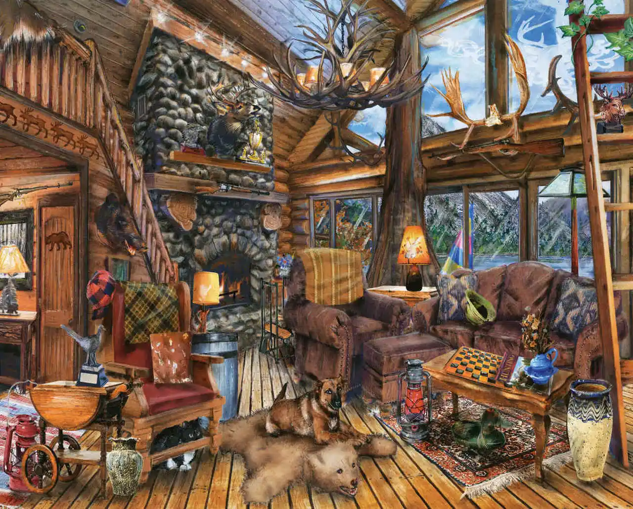 

JMINE Div 5D Hunting Dog house Full Diamond Painting cross stitch kits art High Quality Scenic 3D paint by diamonds