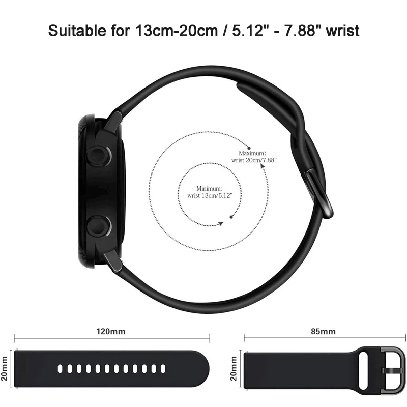 Ремешок YAYUU силиконовый для наручных часов браслет Samsung Galaxy Watch 3 41 мм 45 мм/Galaxy Active 2