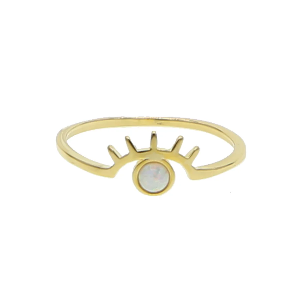 Новинка 2021 модное кольцо на удачу с изображением сглаза блестящий Безель Белый