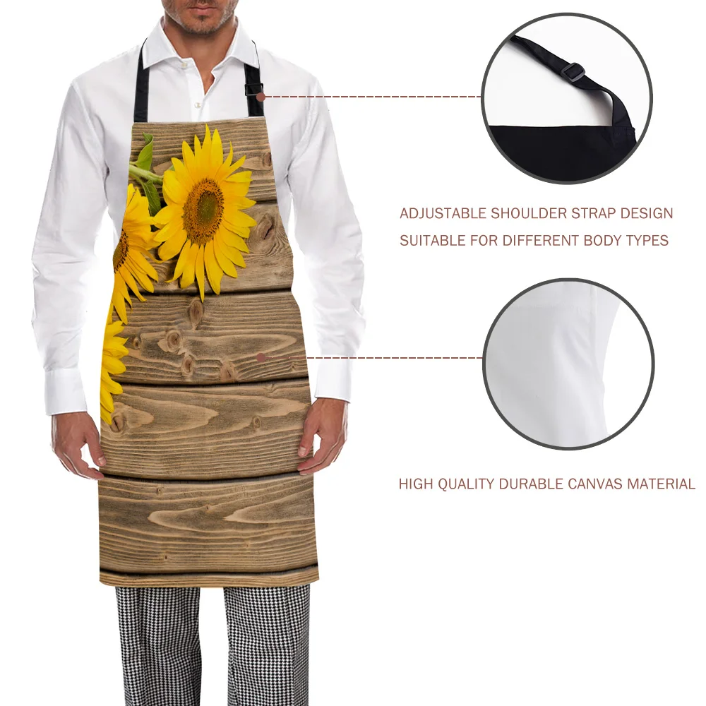 Фартук с подсолнухами регулируемый парусиновый фартук индивидуального дизайна
