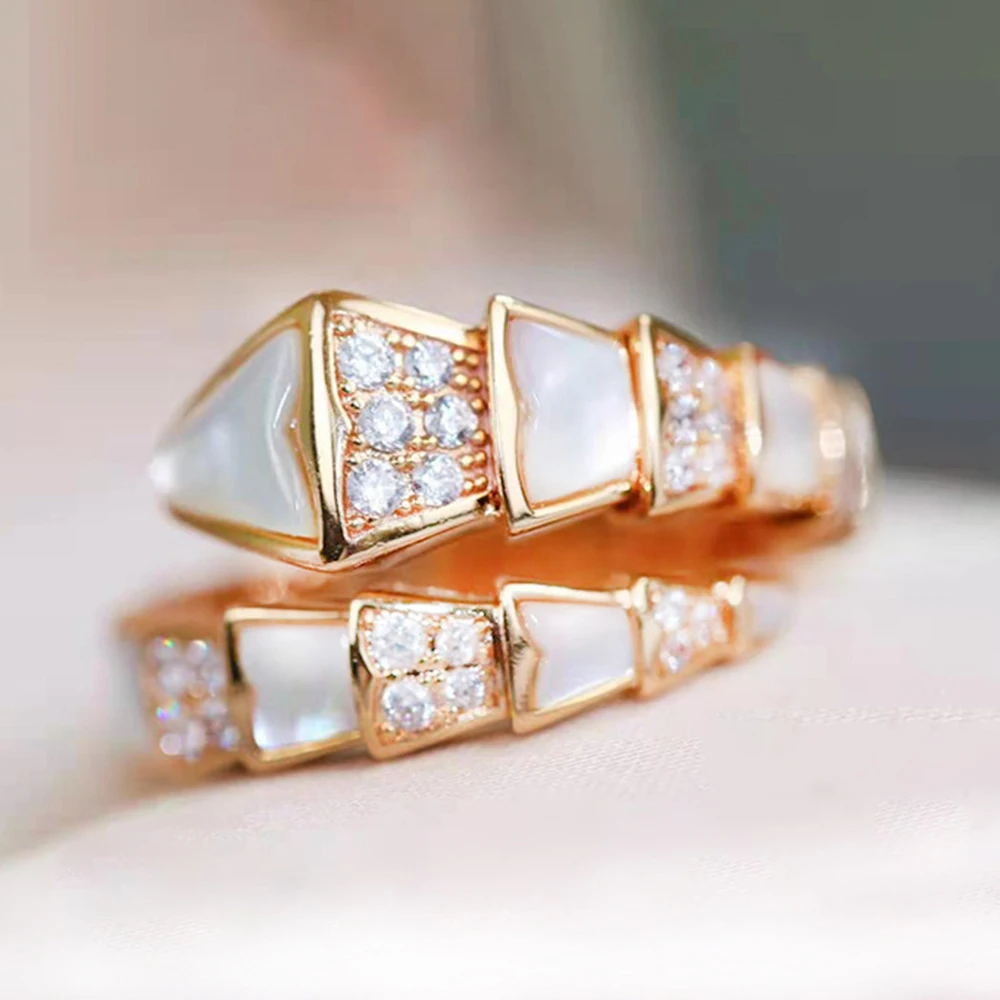 

WPB BV кольца высокого качества оригинальный 1:1 логотип Римский сверкающий белый камень скелет змея кольцо BVL Роскошные ювелирные изделия Бре...