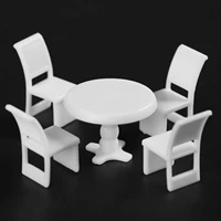 10 sets plastic round dining table chair model 150 scale doll house furniture decor height 22mm0 87