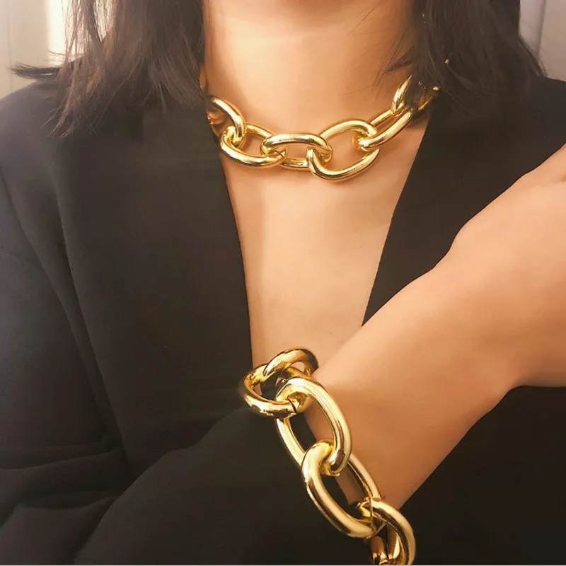 Большой массивный браслет в стиле панк из тяжелого металла ожерелье костюм Goth