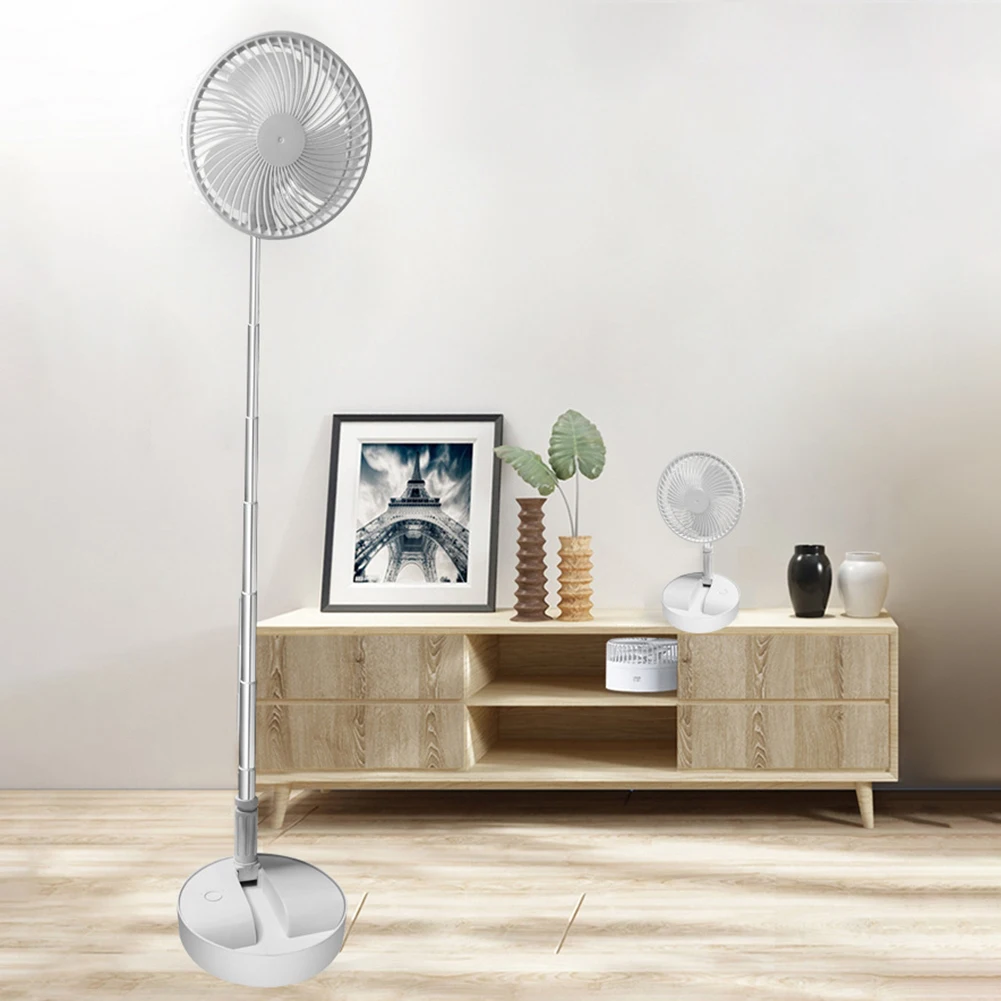 

Rechargeable Folding Telescopic Floor Fan Mini Summer Mute Silent Student Desktop Table Fan for Office Bedroom SchoolUSB