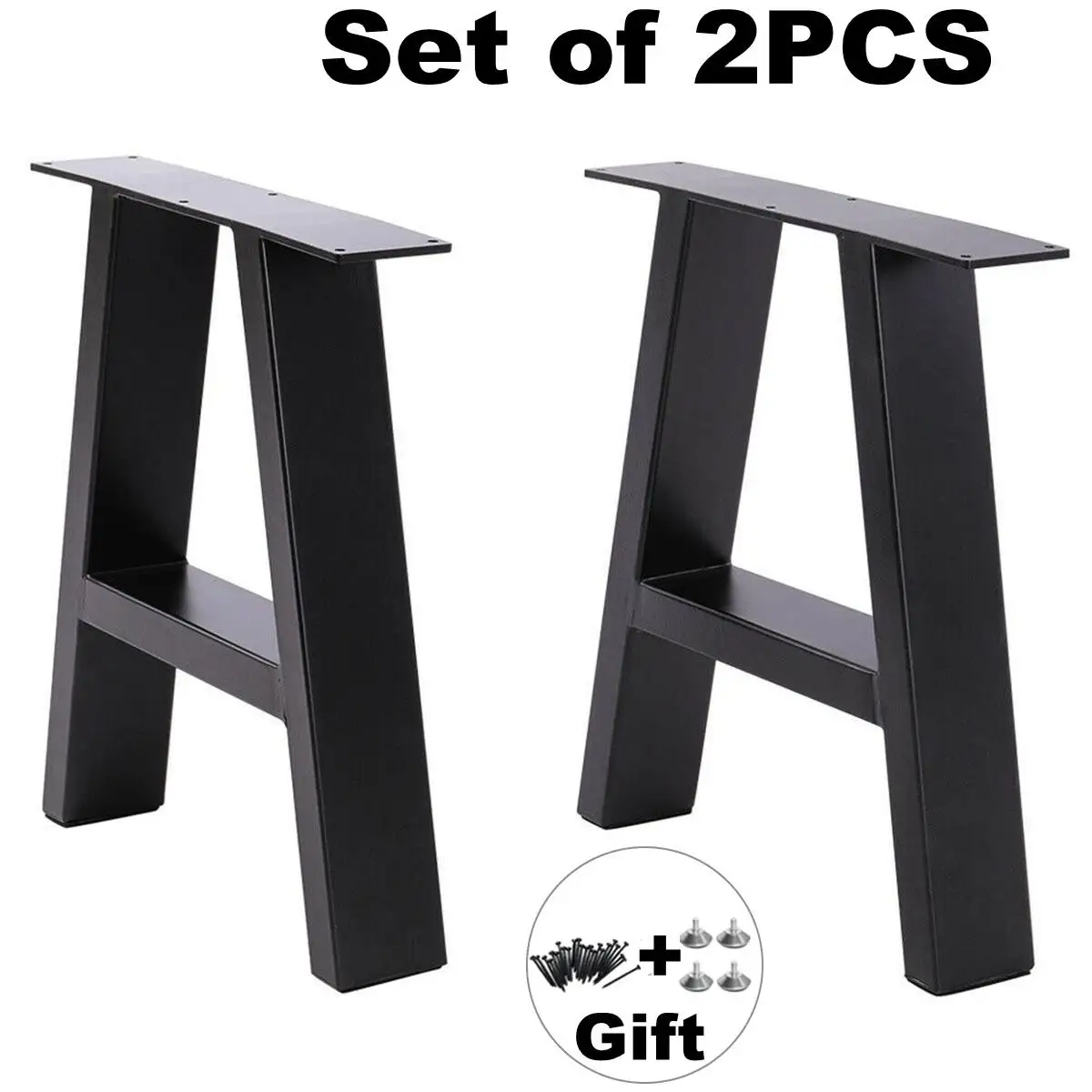 

2pcs Industrial Steel Table Legs Metal Table Desk Leg A-Shape Frame Furniture Legs Dining Coffee Table Stand Feet for Home DIY