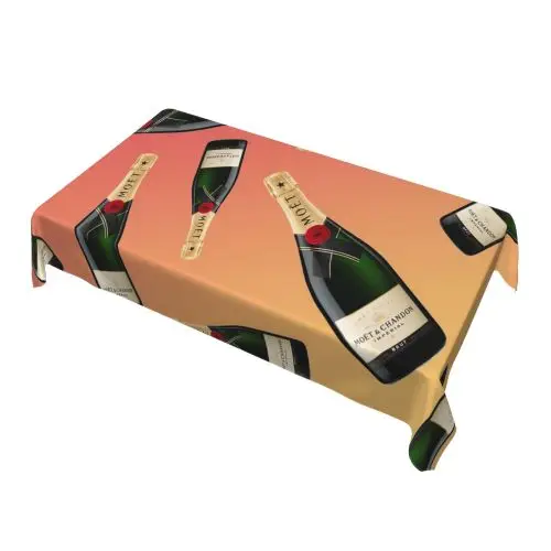 

MC Champagne Print Table Cloth Coffee TableCover Rectangular Tablecloth Waterproof Tablecloths Dining TableCloth