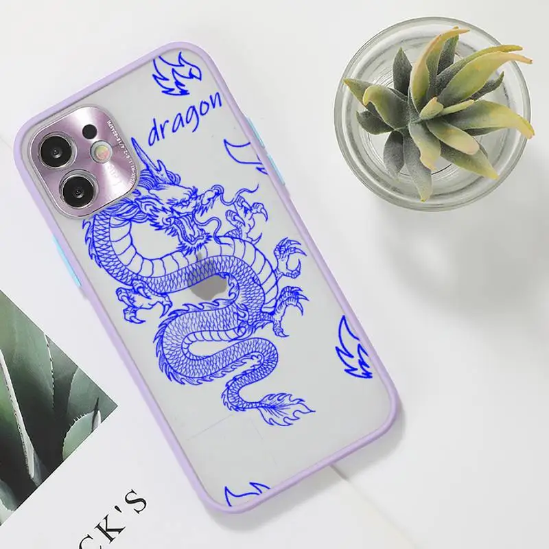 

Remazy Fashion Dragon Animal Pattern Phone Case For iPhone 12 11 Mini Pro XR XS Max 7 8 Plus X Matte transparent