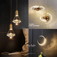 nordic modern pendant lights simple design led chandelier luxury home decoration salon lustre bedroom bedside crystal luminaria