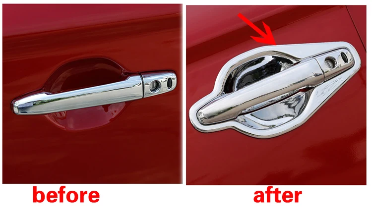 Хромированная крышка чашки для ручки двери ABS защитная наклейка аксессуары Mitsubishi