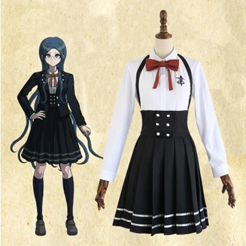 

Anime Danganronpa V3 Shirogane Tsumugi Original Edition JK Uniform Cosplay Costume Women Halloween Party suits with Wig Hair