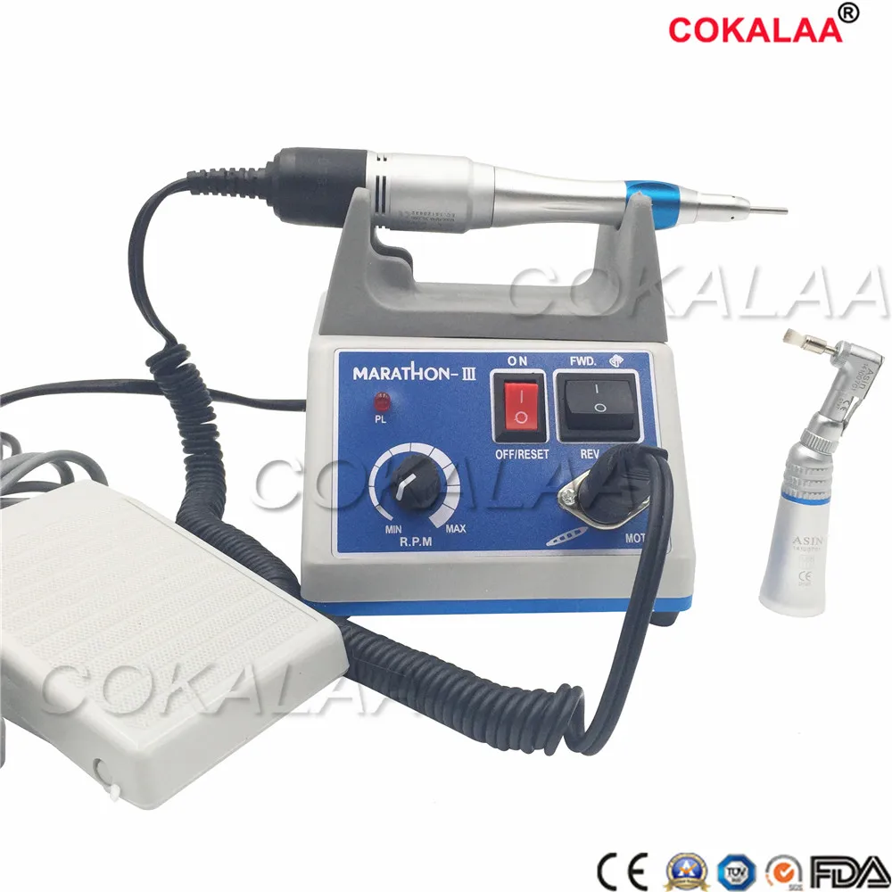 

Dental Lab E-TYPE Micromotor Polish Handpiece With Contra Angle & Straight Hand Piece SEAYANG MARATHON 3 + Electric Motor