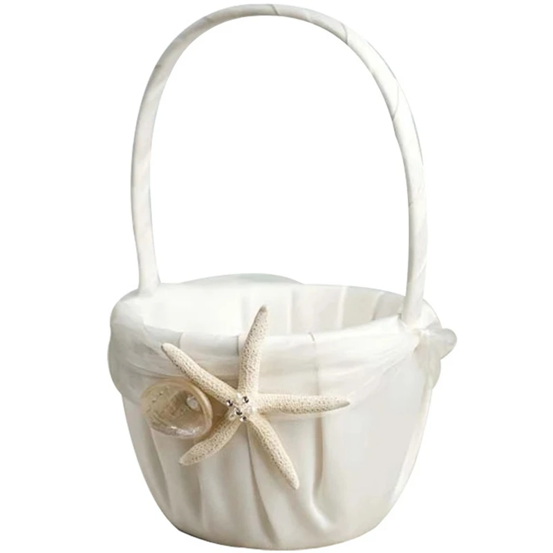 Свадебный пляжный тематический цвет слоновой кости цветок девушка корзина с