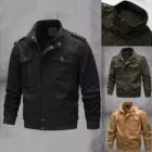 TELOTUNY, Осень-зима 2021, мужские куртки, модная Военная однотонная мужская одежда, повседневное свободное дышащее пальто на молнии с карманами