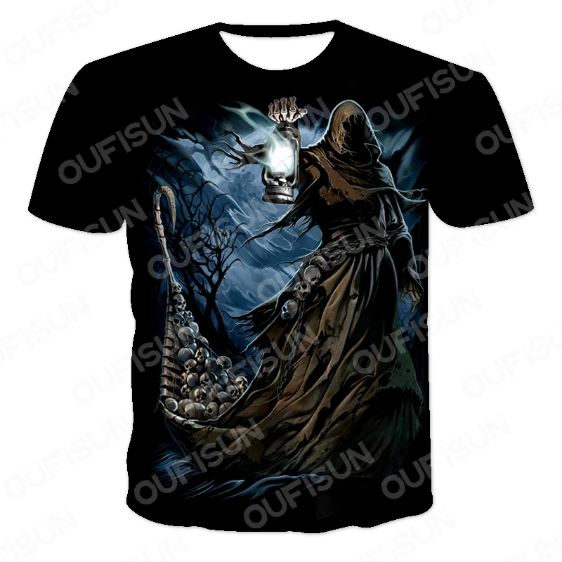 

The New 3D printing Skull Men And Women Personality Street Oversized T-Shirt Summer Short Sleeve O-Neck BreathableFamily T-Shirt