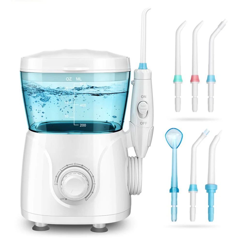 

Nicefeel 600ML Oral Irrigator Dental Water Irrigator Flosser Water Jet with 7pcs Tips Teeth Cleaner Dental Family Oral Care SPA