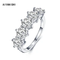 aiyanishi wedding ring 925 sterling silver sparkling sona diamond engagement band ring for women promise statement jewelry gifts