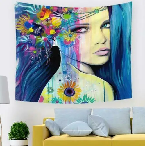 

3D Woman Daisy Tapestry Hanging Cloth Hang Wallpaper