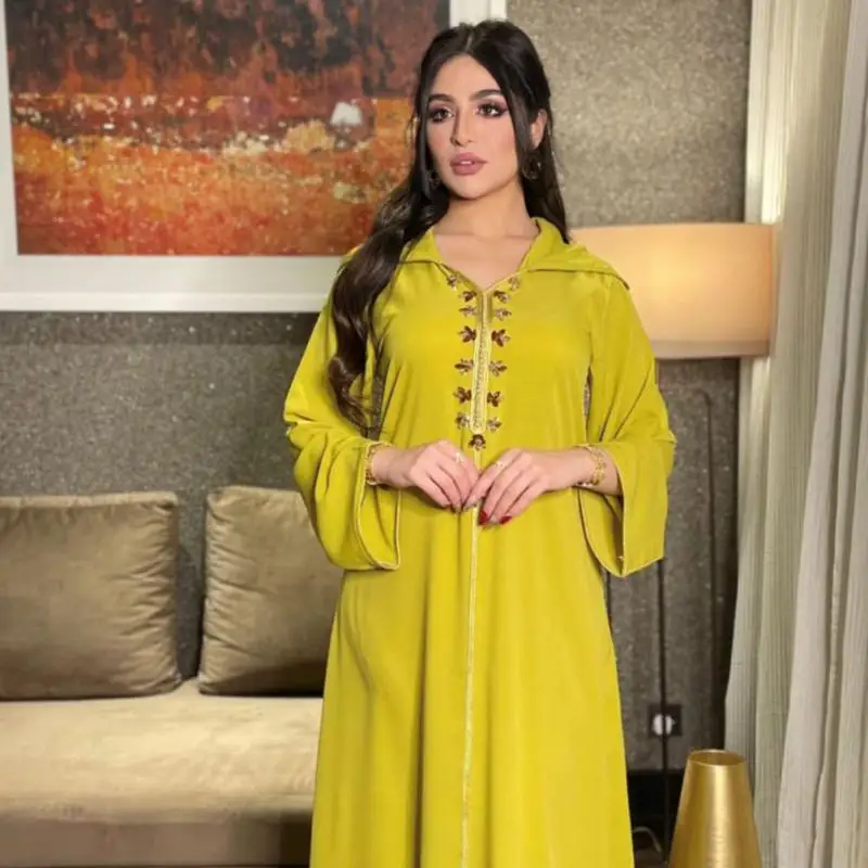 Мусульманский халат Дубая с тесьмой бриллиантами абайя ближневосточные нации