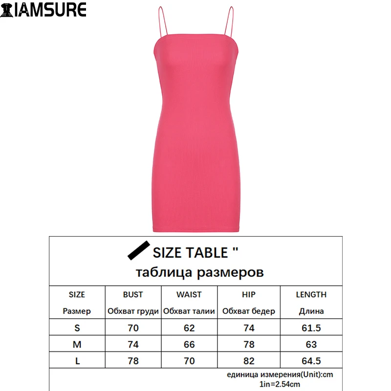 

IAMSURE Camisoles Summer Dress Sexy Slim Skinny Bodycon Slash Neck Sleeveless Spaghetti Straps Mini Dresses For Women 2021 Y2K