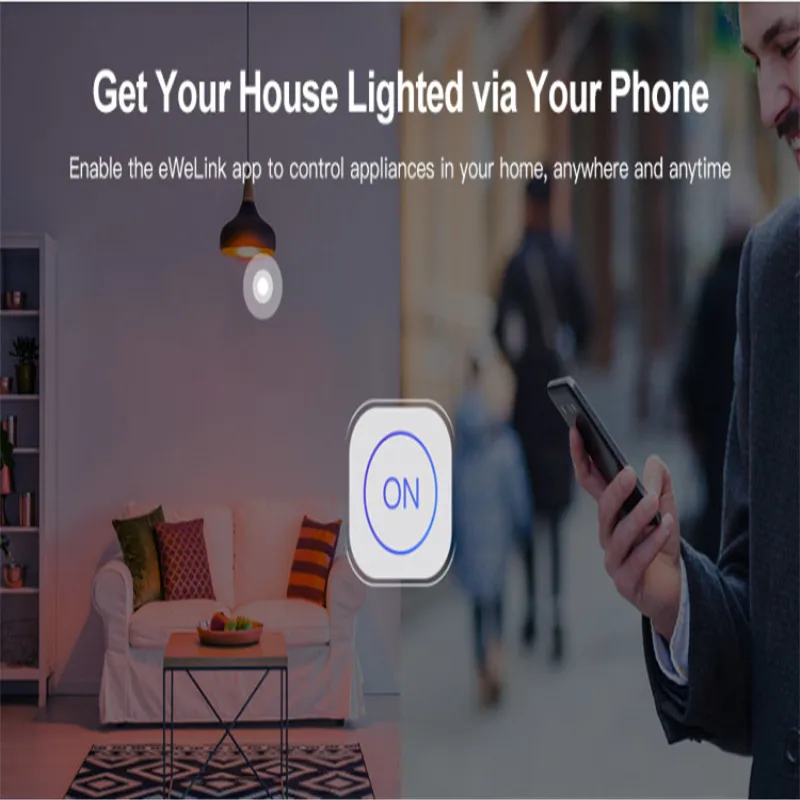 Умный двухсторонний мини-переключатель SONOFF с поддержкой Wi-Fi и управлением через