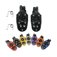 1 pair universal 8mm metal motorcycle foot pegs pedals footrests with spring for dirt pit bike