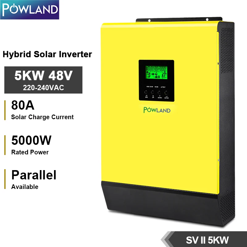 

5KVA Solar Inverter Hybrid 48V 220V MPPT 5000W High PV Input 450VDC Grid Tied Inverter Solar Charger 80A Battery Charger