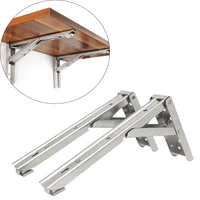 2pcs stainless steel triangular folding bracket 8 14 inch lapdesks support adjustable wall mounted bench table furniture shelf