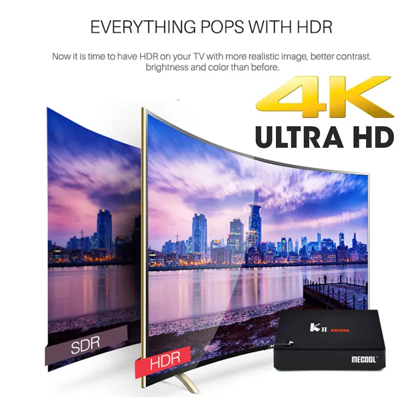 KII PRO декодер DVB-S2 DVB-T2 Android 7,1 Smart tv Box S905d четырехъядерный 2 Гб 16 Гб K2 pro 4K медиаплеер dvb t2 s2 двойной Wifi BT4.0