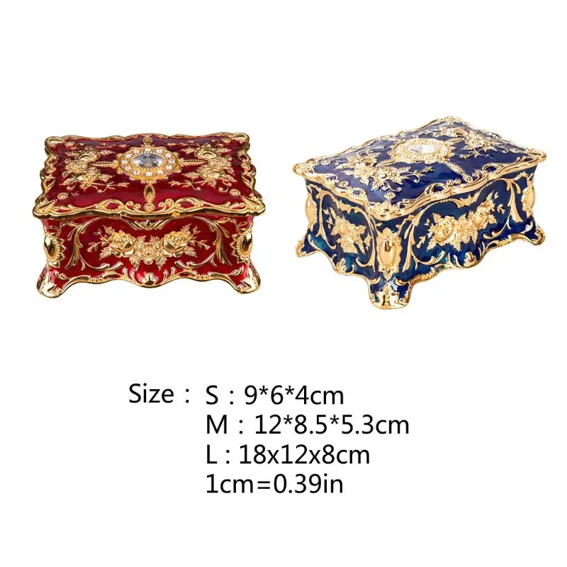 

Vintage Rectangle Trinket Box Jewelry Box Ornate Antique Engraved Jewerly Storage Box