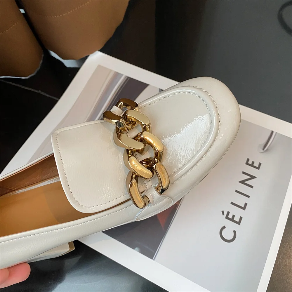 Туфли Kanseet женские на высоком каблуке лакированная кожа круглый носок украшение