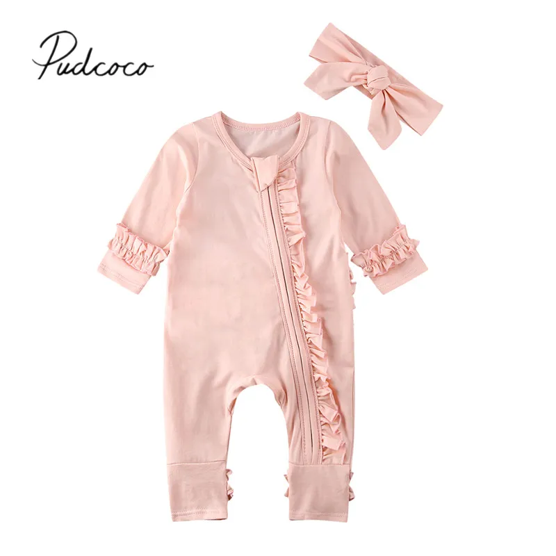 Комбинезон для новорожденных девочек однотонный кружевной комбинезон с