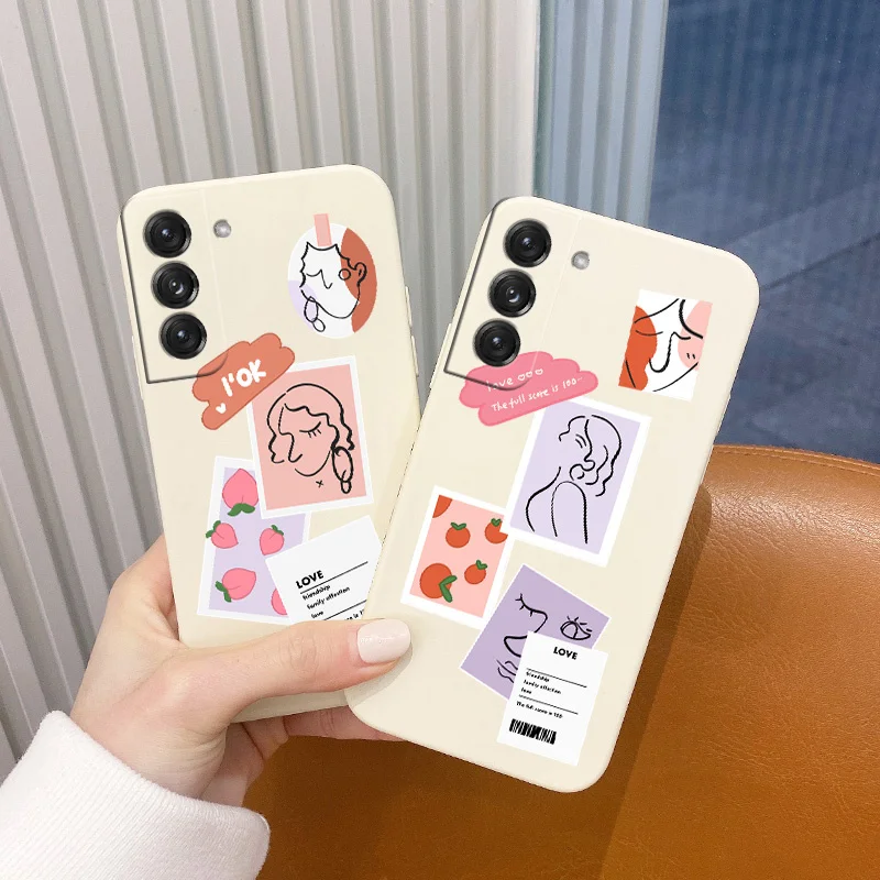 Peach Girl Phone Case For Samsung Galaxy S21 S20 FE S10 Note 20 10 Ultra Plus A72 A52 A42 A32 A71 A51 A41 A31 A21S 4G 5G Cover