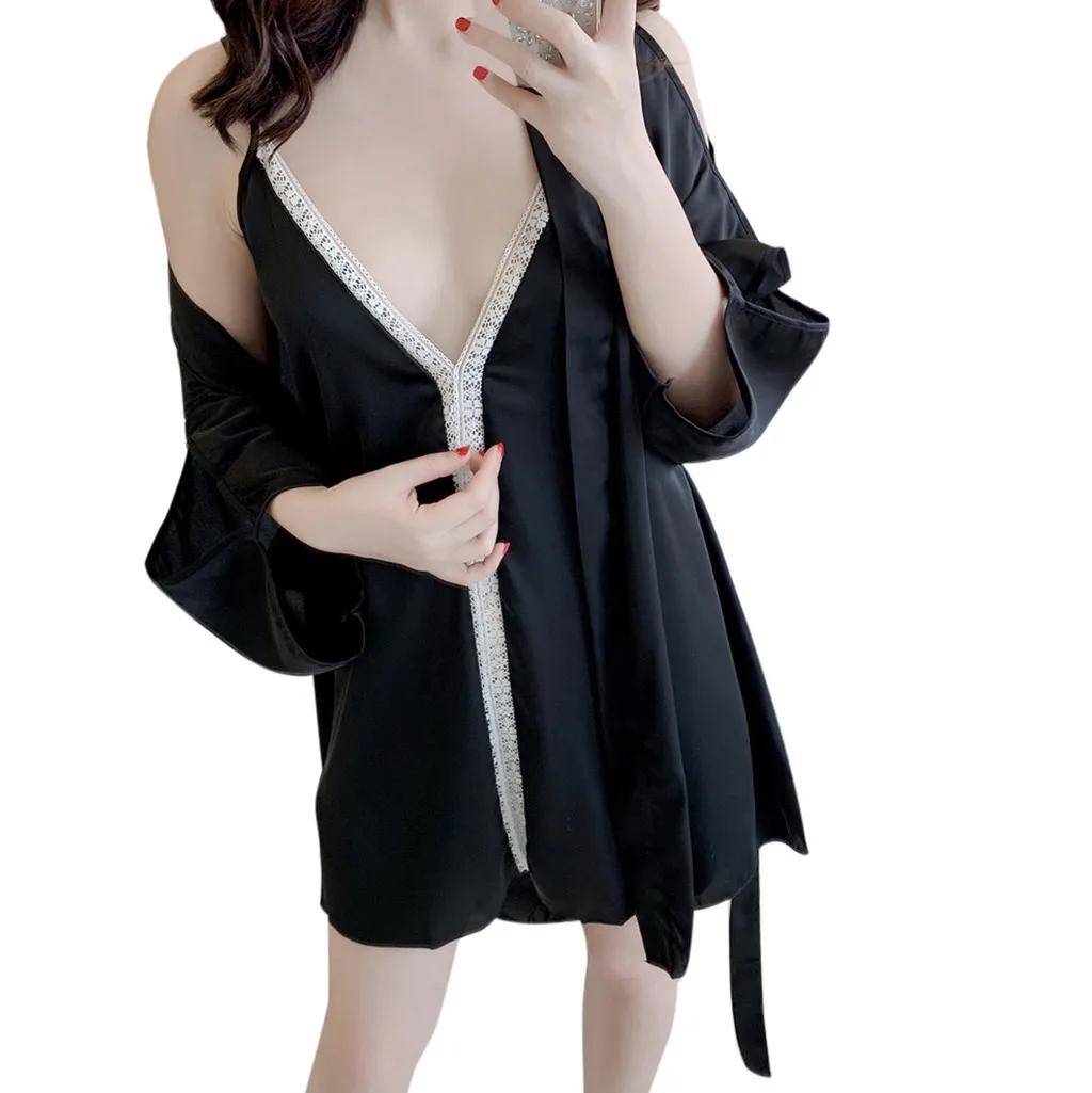 SAGACE слинг ночные рубашки свадебные женские осенние сексуальные пижамы платье