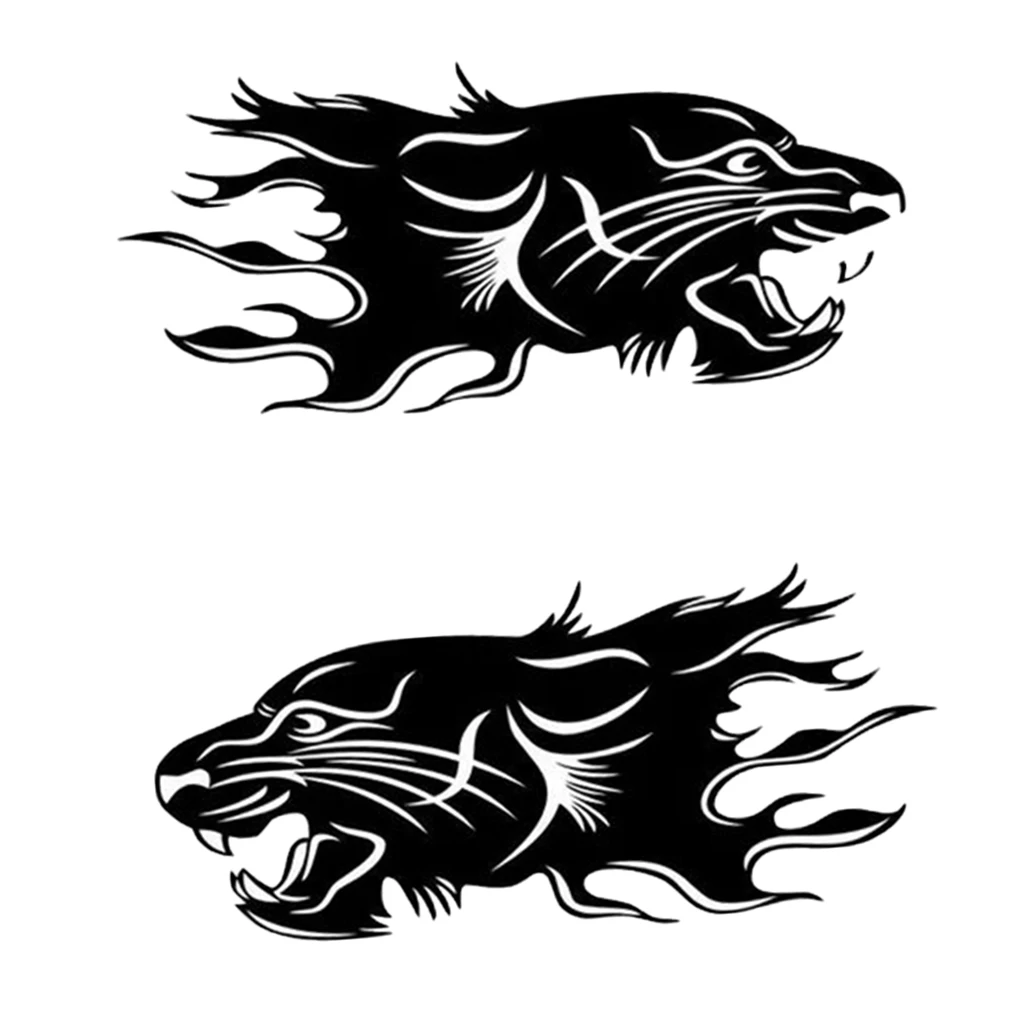 

Car Truck Trailer Side Decals Graphics Vinyl Panther Flame Sticker 99x44cm